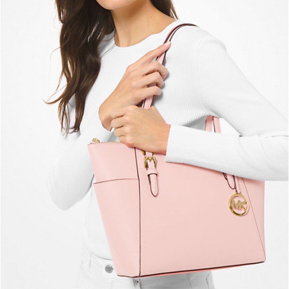 Michael Kors Charlotte Large Saffiano Leather Top-Zip Tote Bag